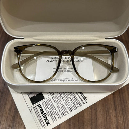 Square Eyeglass Frames | Olive Green side view