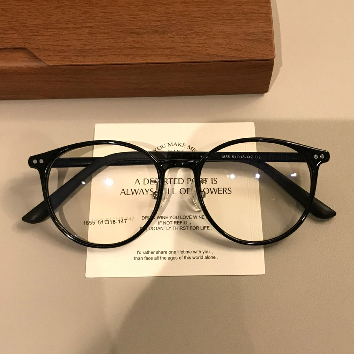 Retro Rounded Eyeglass Frames with a Raised Bridge, Tortoiseshell and Solid Colors