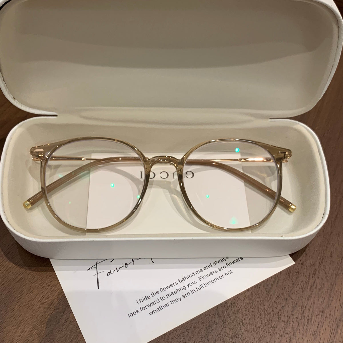 Round Browline Frames | Tea Brown Colors frame detail