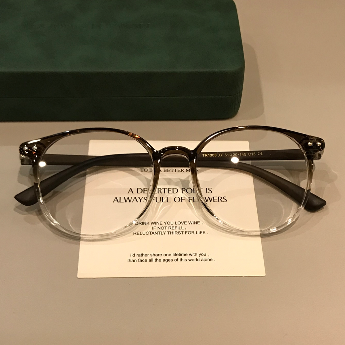 Oval TR Eyeglass Frames | Coffee Brown or Black - Gradient Coffee Brown