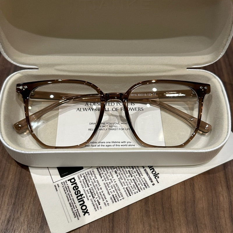 Oversized Rounded Square Eyeglass Frames - Cool Brown