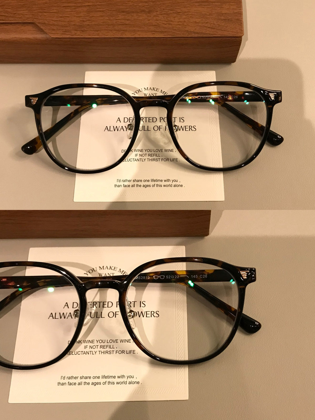 Rounded Square Frames | Amber Tortoise or Black side view
