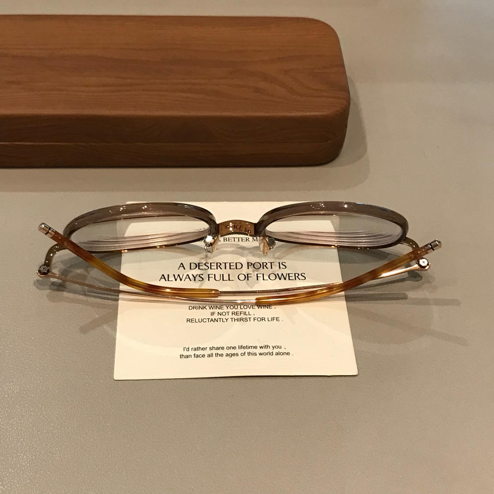 Round Eyeglass Frames with Thin Rims, Transparent Gray or Cool Tea Brown