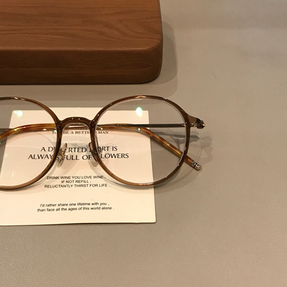 Thin-Rim Round Frames | Gray or Tea Brown front view