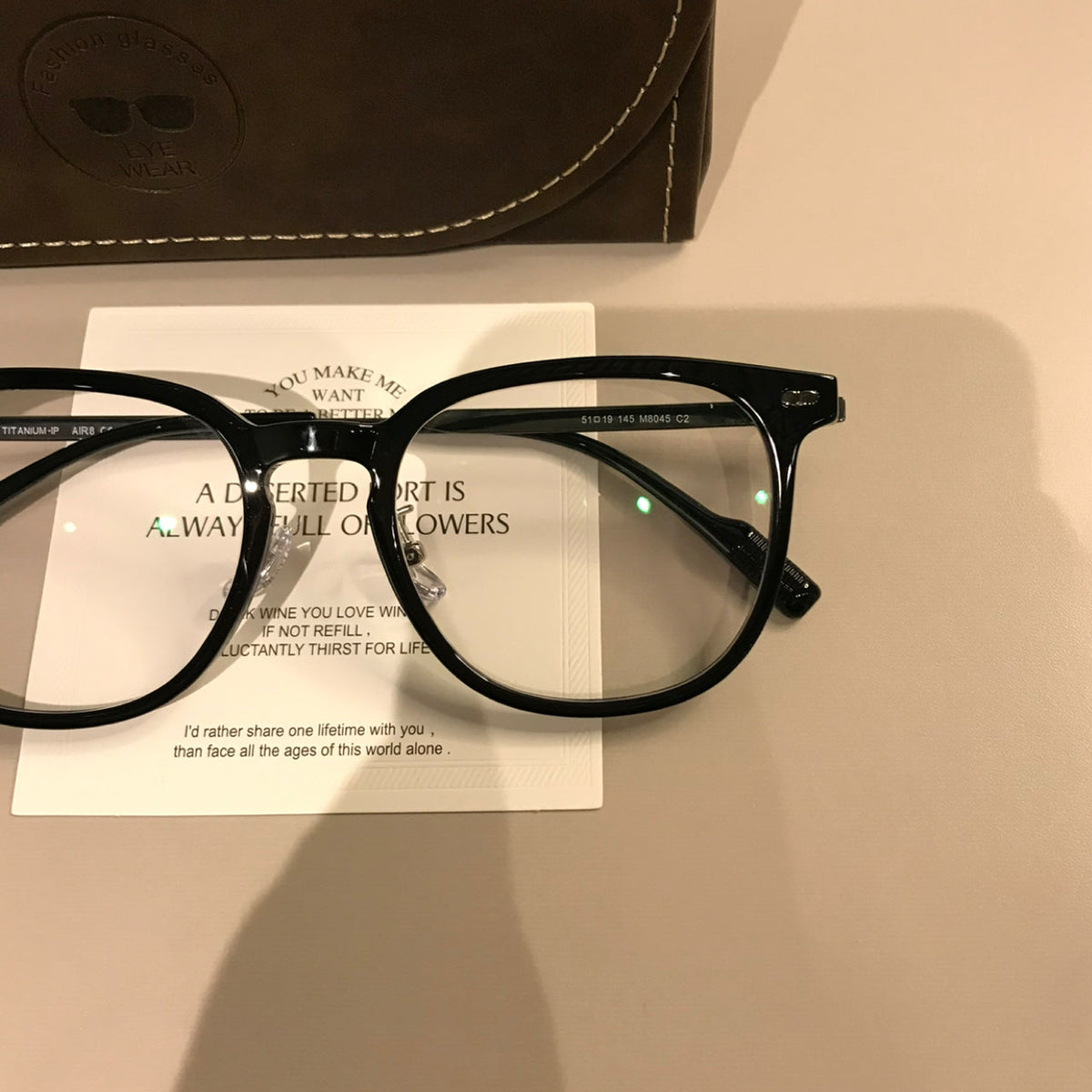 Rounded Square Eyeglass Frames with Corner Accents, Latte Brown or Black