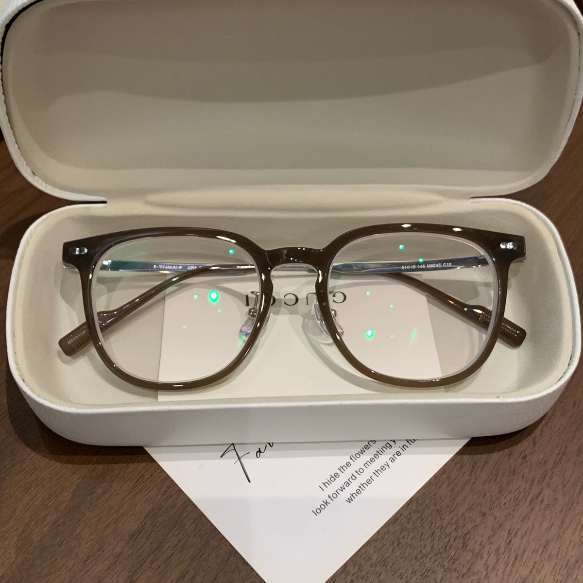 Rounded Square Frames | Latte Brown or Black lens detail
