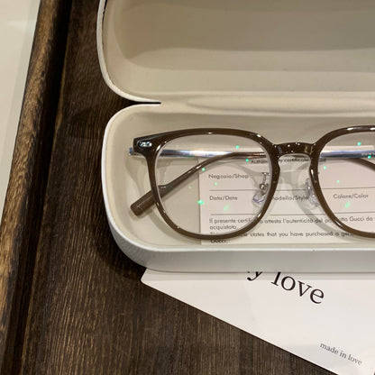 Rounded Square Frames | Latte Brown or Black temple detail