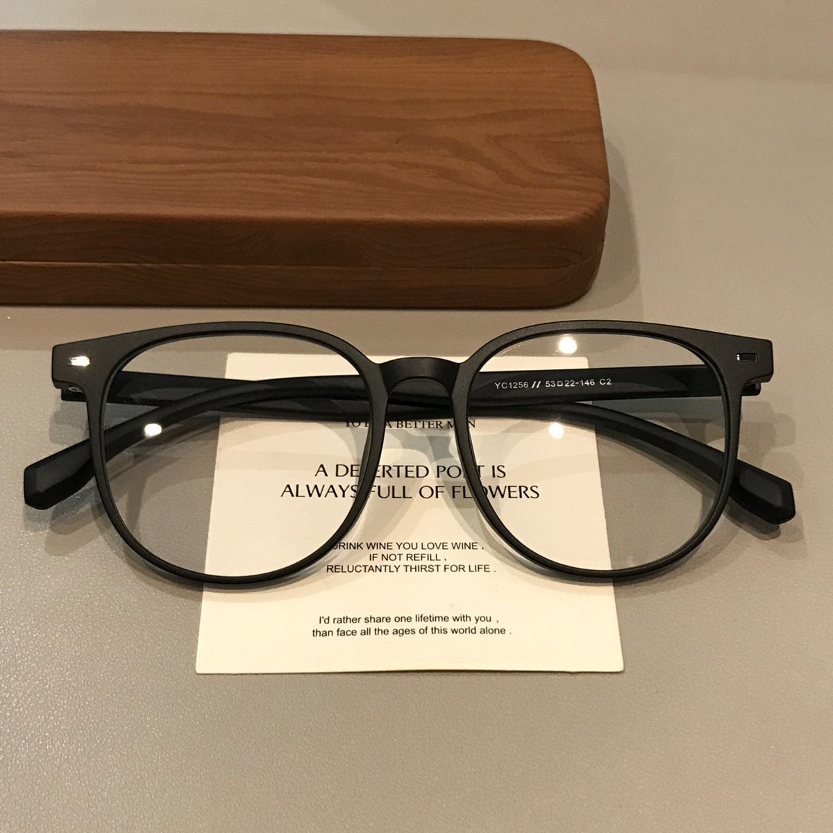 Oversized Square Frames | Matte Black, Broad Brow side view