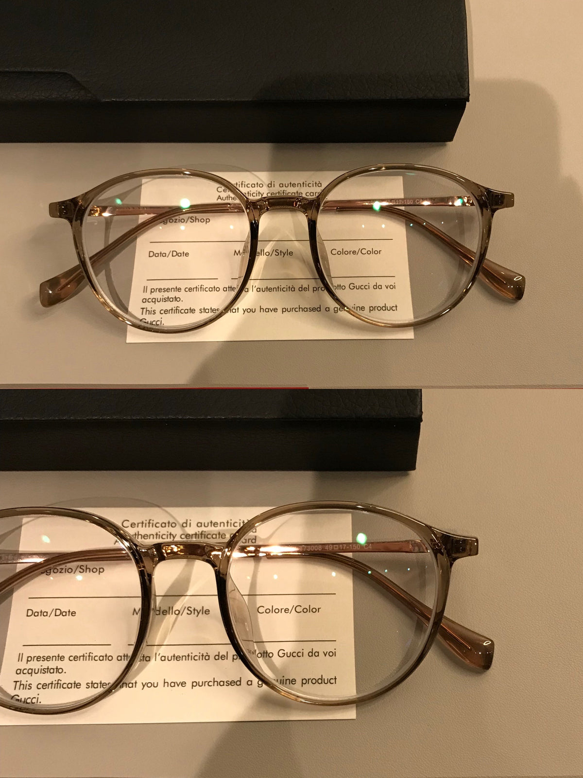 Round Eyeglass Frames with a Keyhole-Style Bridge, Black or Transparent Tea Brown