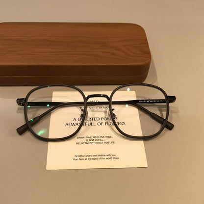 Matte Round Eyeglass Frames | Mocha Brown front view