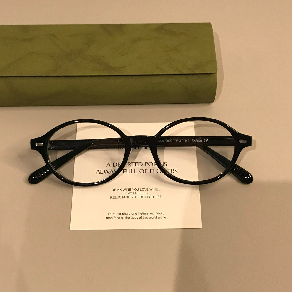 Retro Oval Eyeglass Frames with a Low-Profile Front, Black or Tortoiseshell