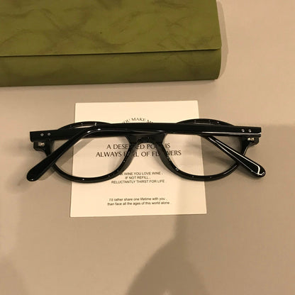 Low-Profile Retro Oval Eyeglass Frames lens detail