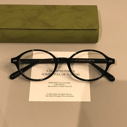 Low-Profile Retro Oval Eyeglass Frames