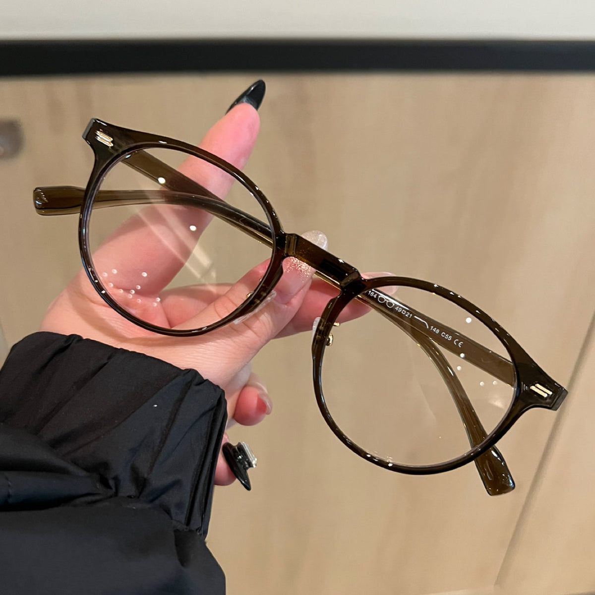 Rounded Cat-Eye Eyeglass Frames with Raised Outer Corners, Caramel Tea Brown, Black or Tortoiseshell