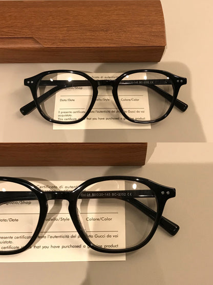 Retro Rounded Eyeglass Frames | Broad Temples additional product view