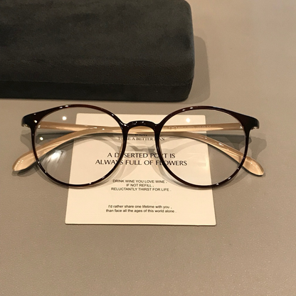 Compact Oval Eyeglass Frames | Cream Brown