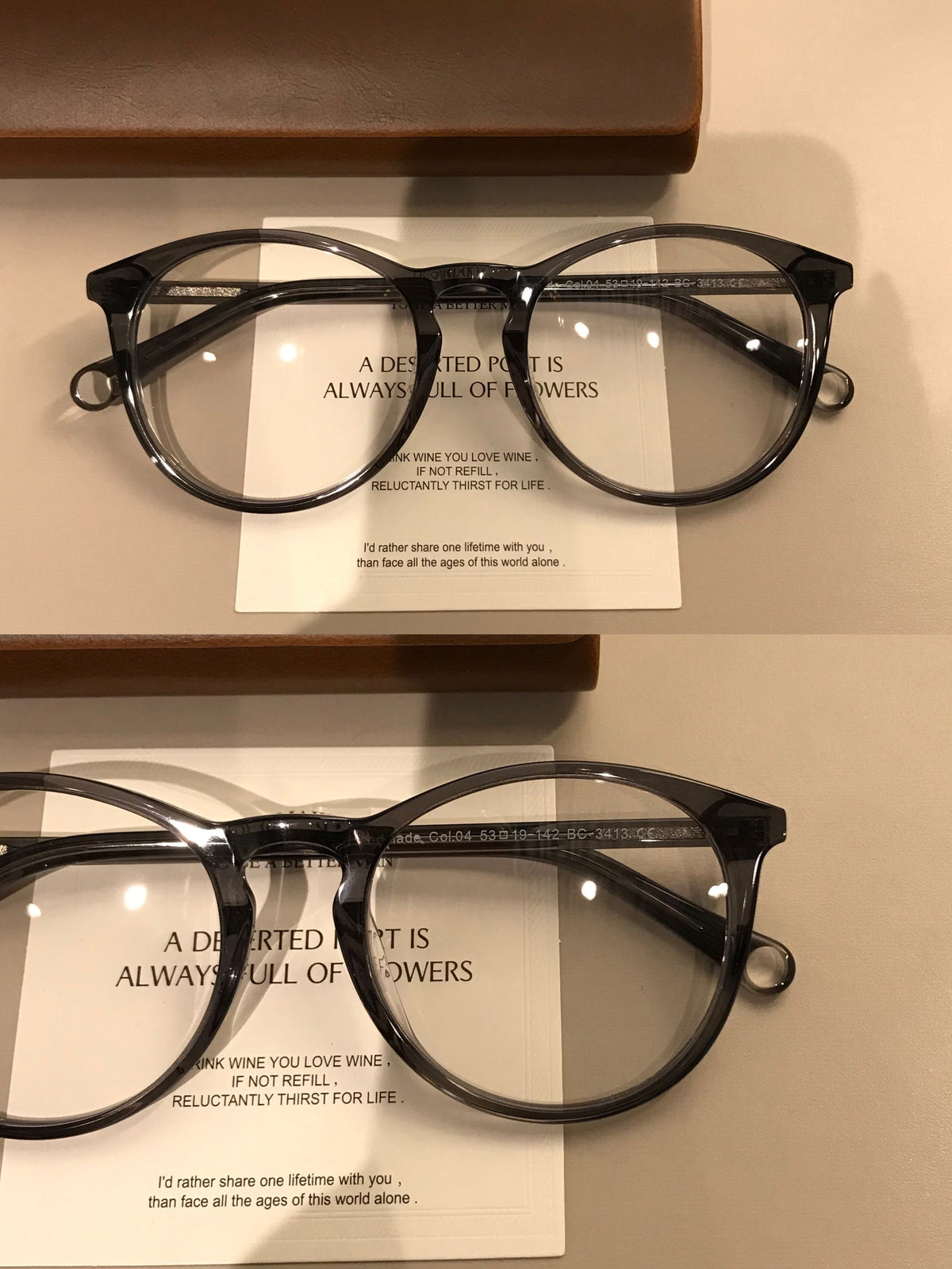 Rounded Square Eyeglass Frames with Decorative Temples, Four Frame Colors