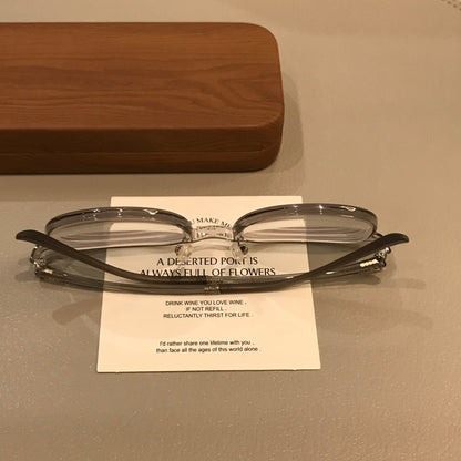 Transparent Round Eyeglass Frames | Coconut Gray frame detail