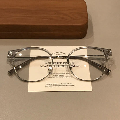Curved Browline Frames | Brown Gold or Clear Gray additional product view