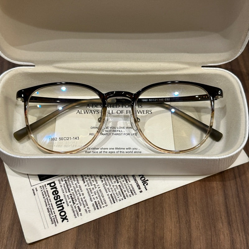 Wide Square Eyeglass Frames | Rounded Corners - Gradient Olive Green