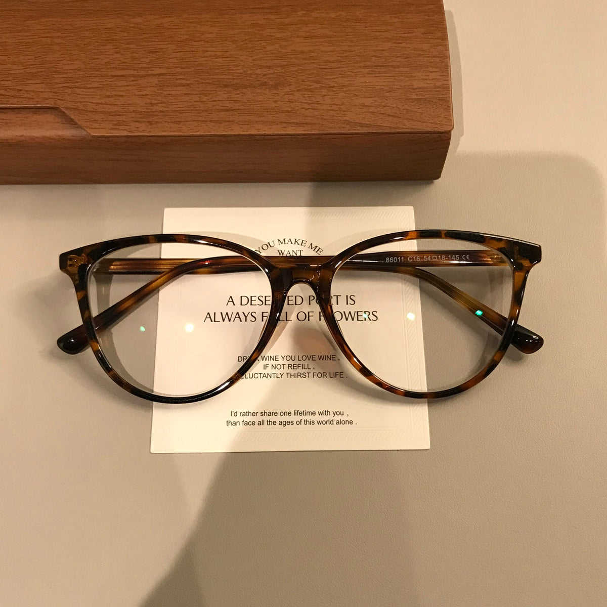 Cat-Eye Eyeglass Frames | Amber Brown or Black frame detail