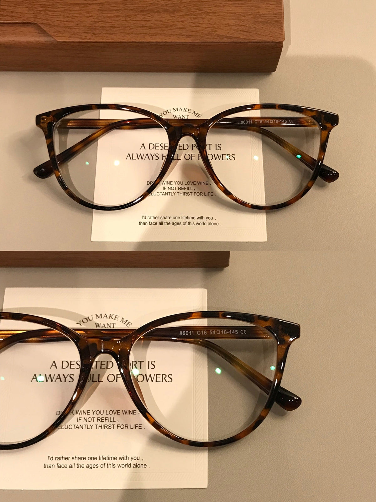 Cat-Eye Eyeglass Frames | Amber Brown or Black side view
