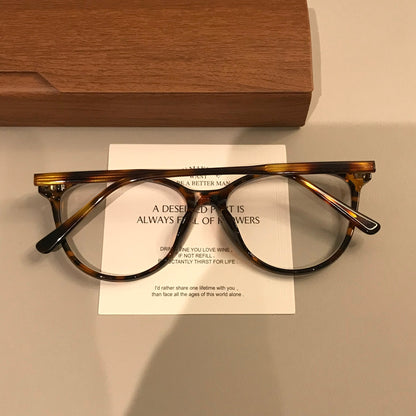 Cat-Eye Eyeglass Frames | Amber Brown or Black temple detail