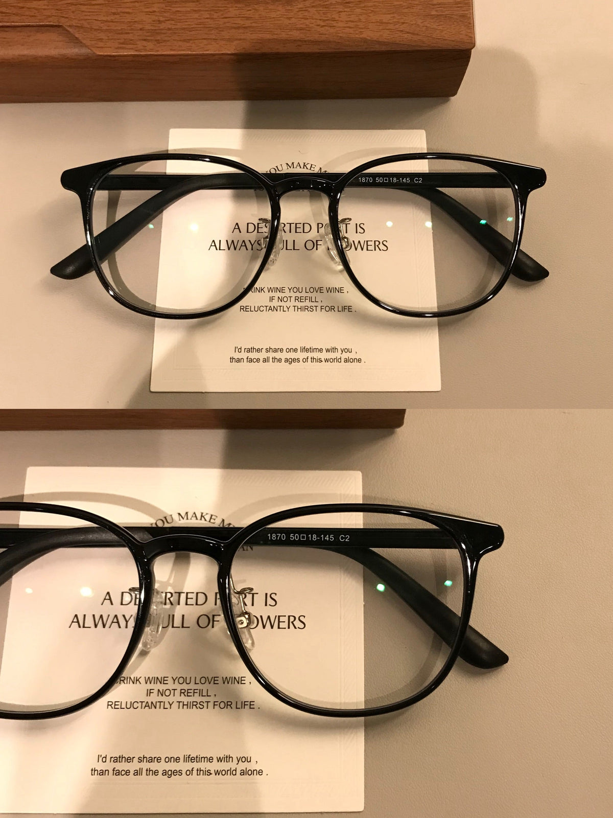 Compact Round Eyeglass Frames | Corner Accents front view