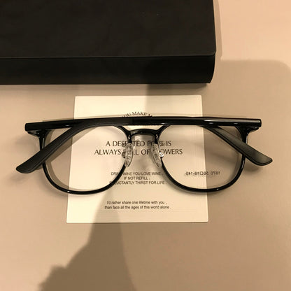 Compact Round Eyeglass Frames | Corner Accents temple detail