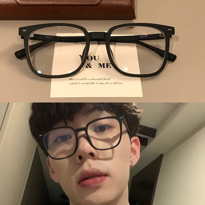 Geometric Square Eyeglass Frames | Size Options side view