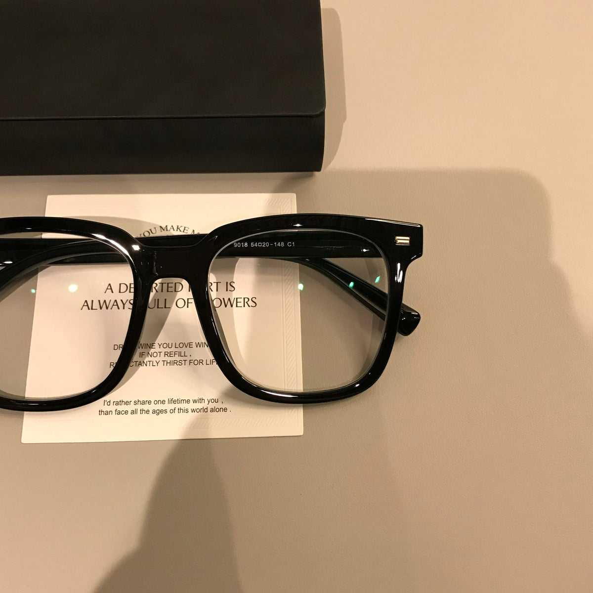 Square Black Eyeglass Frames | Straight Brow lens detail