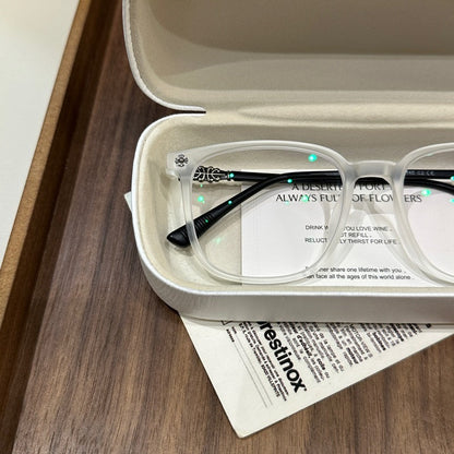 Matte White Square Eyeglass Frames side view
