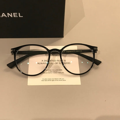 Women's Slim Rounded Square Frames | Black front view