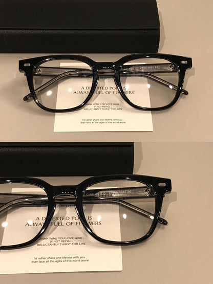 Men's Thick-Rim Rectangle Eyeglass Frames frame detail