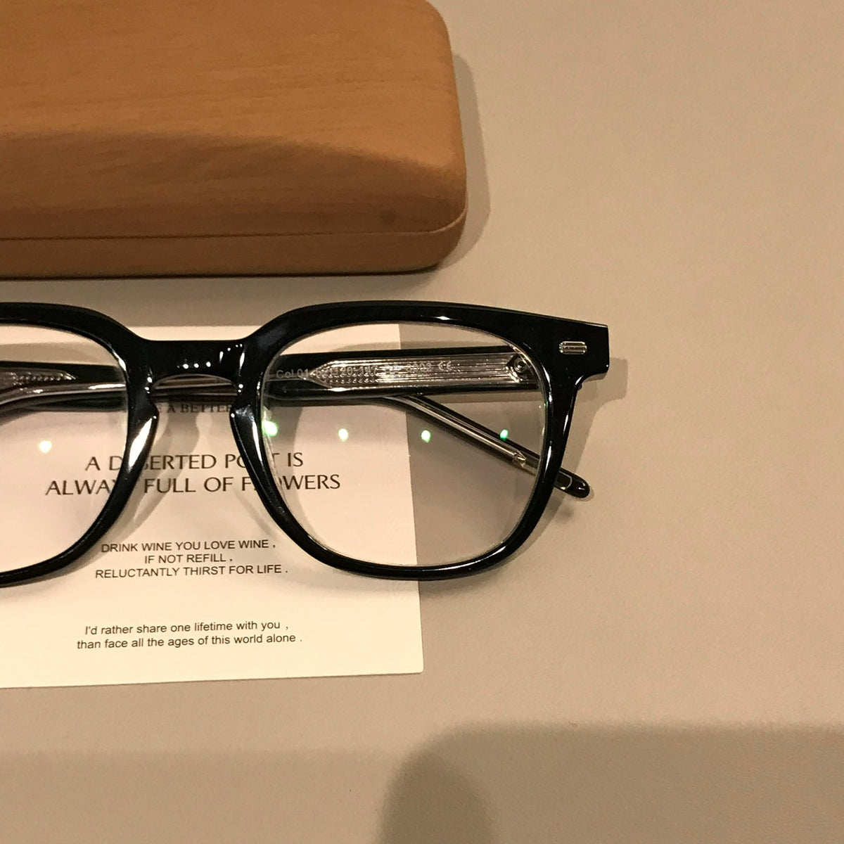 Men's Thick-Rim Rectangle Eyeglass Frames temple detail