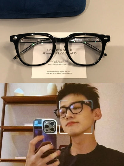 Men's Thick-Rim Rectangle Eyeglass Frames
