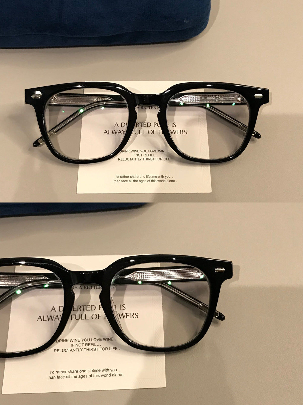 Men's Thick-Rim Rectangular Eyeglass Frames, Black