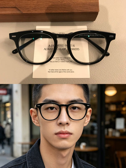 Men's Oversized Square Frames | Thick Black Front