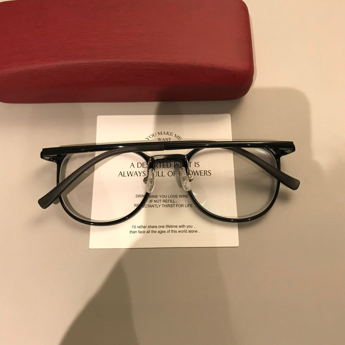 Thin-Rim Square Eyeglass Frames | Black temple detail