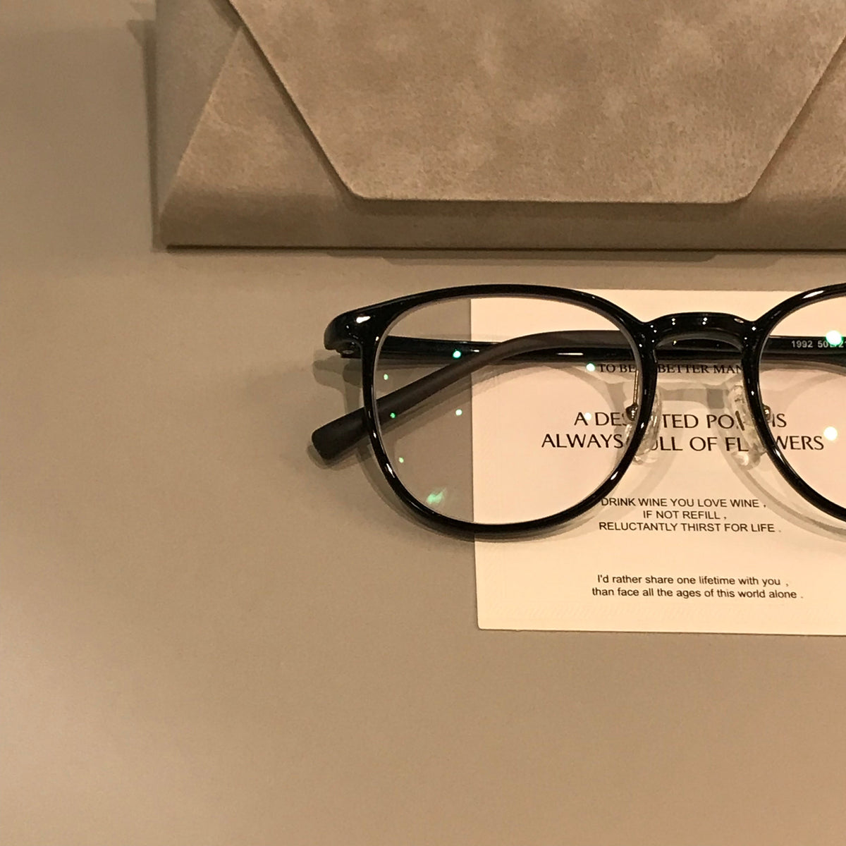 Thin-Rim Square Eyeglass Frames | Black additional product view