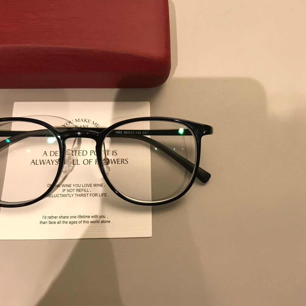 Square Eyeglass Frames with Thin Rims and a Curved Bridge, Black