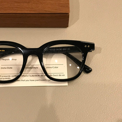 Retro Rectangle Frames | Tortoise, Corner Rivets temple detail