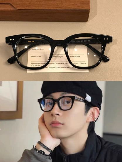 Retro Rectangle Frames | Tortoise, Corner Rivets side view