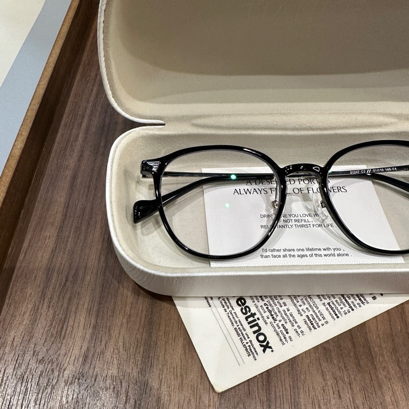 Classic Round Eyeglass Frames with a Keyhole-Style Bridge, Five Frame Colors