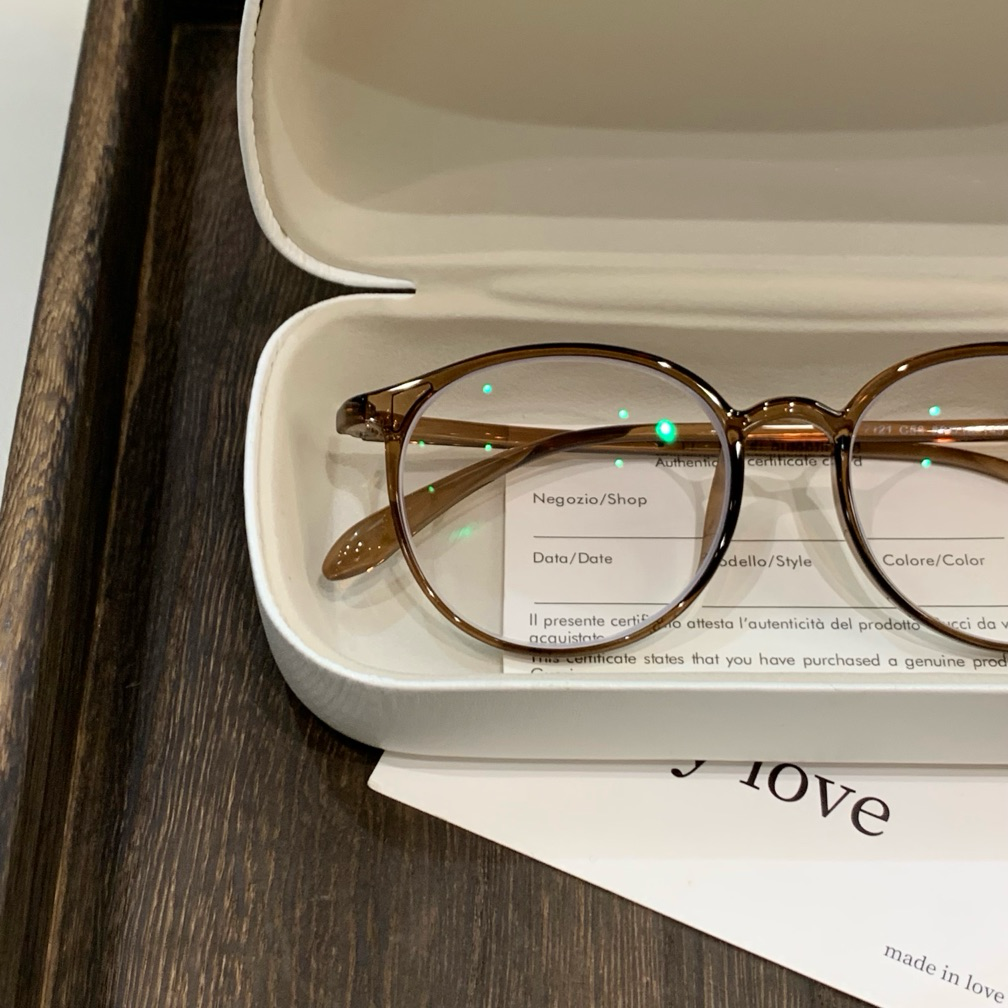 Thin-Rim Round Frames | Cool Tea Brown side view