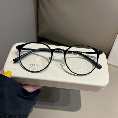 Compact Round Frames | Chestnut Brown or Black front view