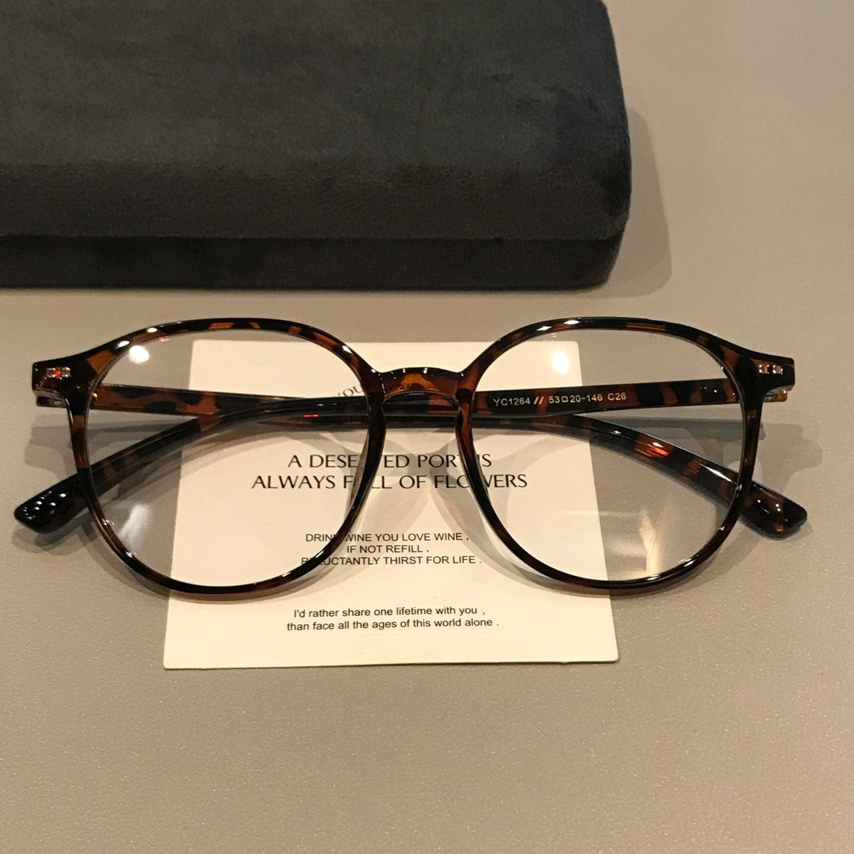 Retro Rounded Rectangular Eyeglass Frames with Thick Rims, Tortoiseshell