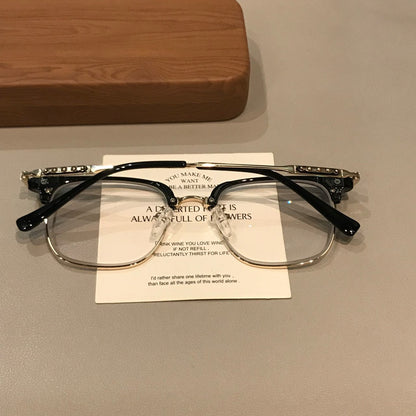 Men's Browline Frames | Black Gold or Silver frame detail