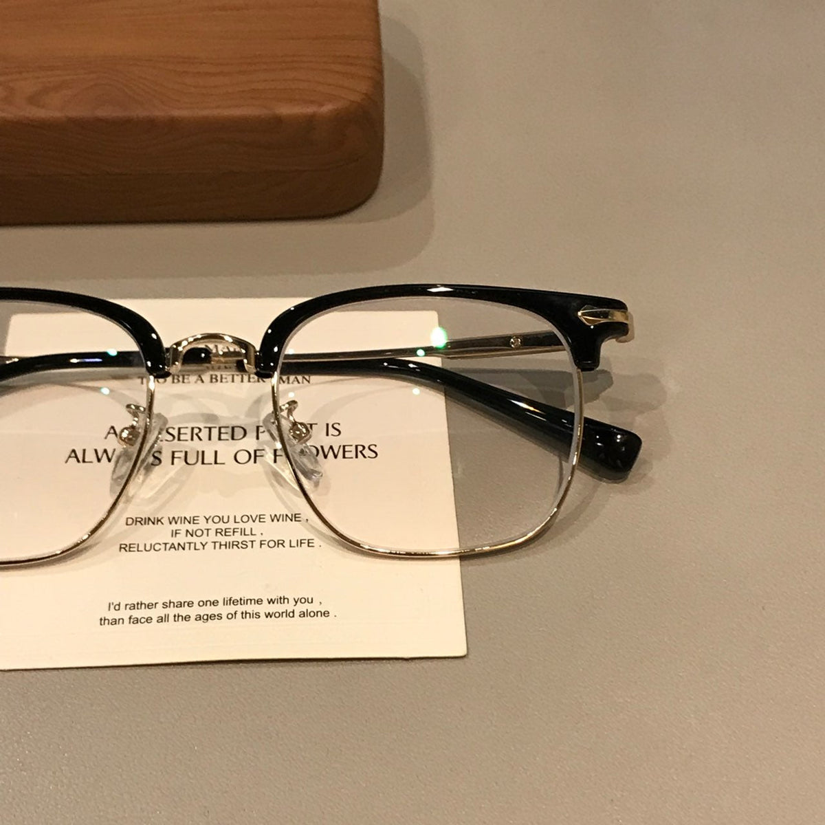 Men's Browline Frames | Black Gold or Silver front view
