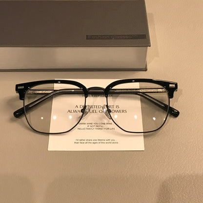 Retro Browline Eyeglass Frames | Corner Rivets lens detail